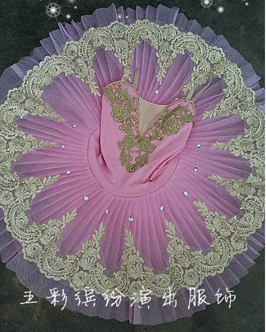 

Woman Ballet Dress Tutu Professional Performance Dance Embroidered Stage Pink