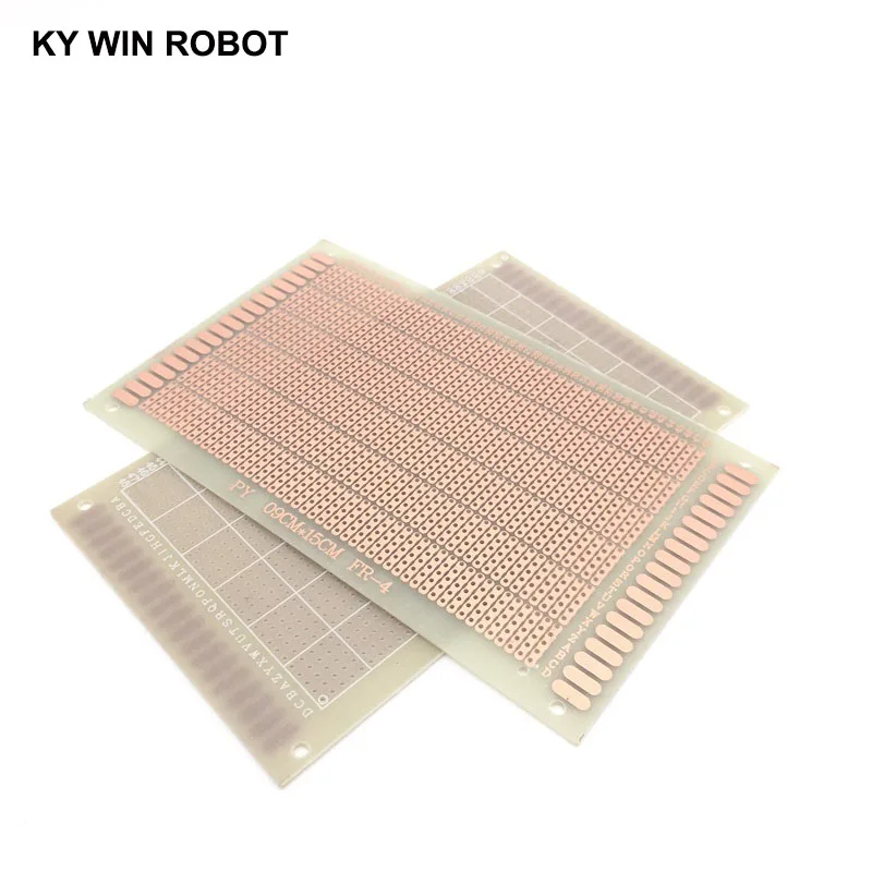 1pcs 9x15cm DIY Prototype Paper PCB Universal Board Experimental Bakelite Copper Plate Five Connected Holes Circuirt Board White