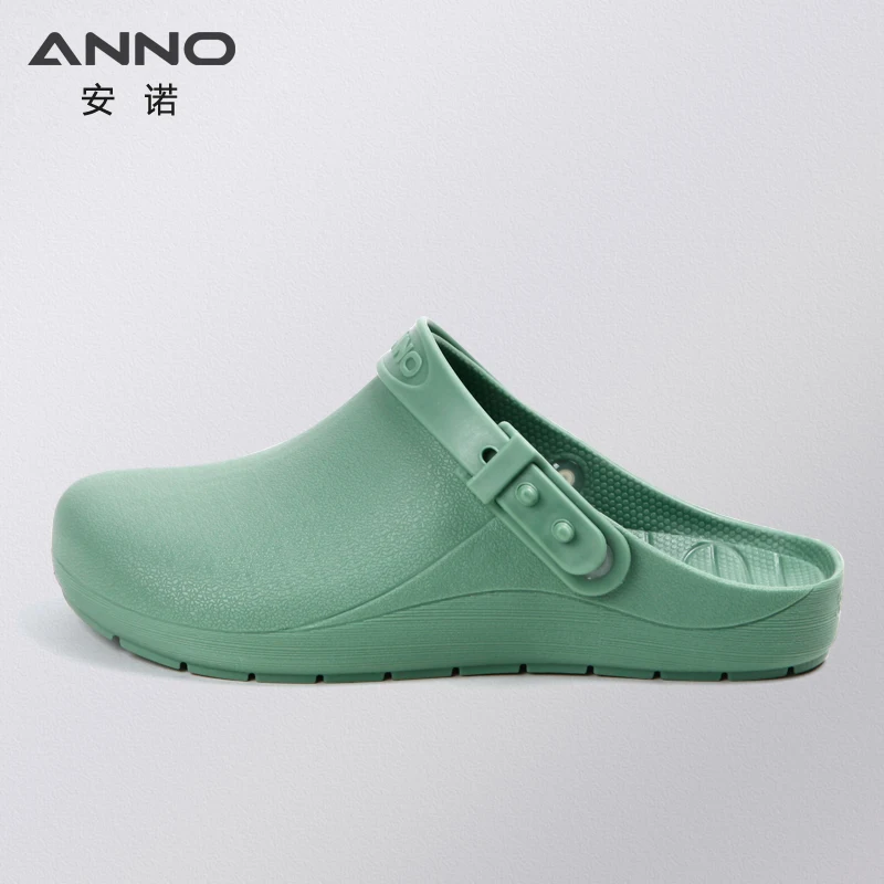 ANNO Wearable Foot Wear Doctor Nursing Shoes Dental Hospital Clog Slipper Clean Room Work Shoes With Strap TPE