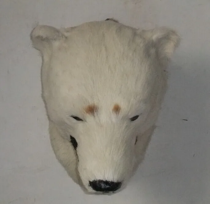 

new simulation polar bear head toy handicraft lovely polar bear head articles gift about 27x28cm