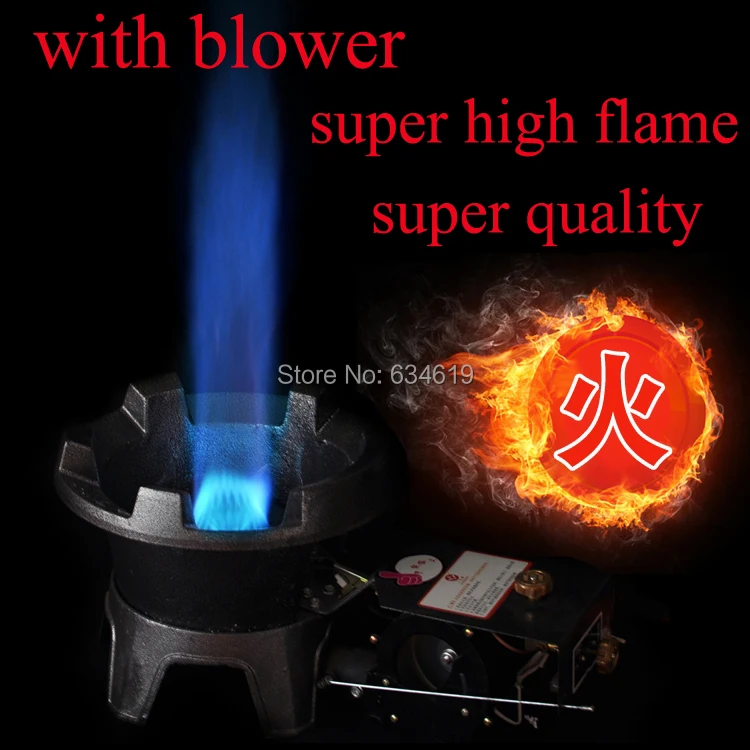 

High fire solid cast iron gas cooking burner with air blower kitchen cooking burner restaurant burner with ignition switch