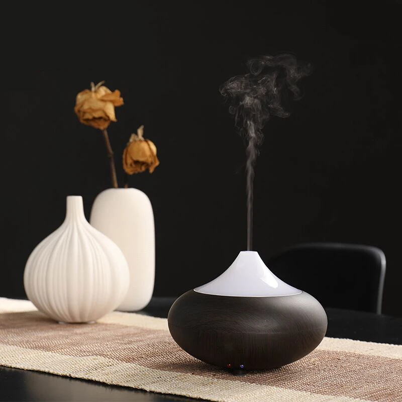 120ml Air Humidifier Grain Wood Diffuseur Essentiel Humificador Essential Oil Diffuser 7 Color LED Aroma Diffuser For Home