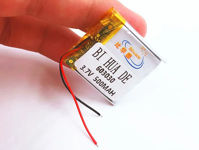500mAh 3.7V rechargeable battery 603030 li polymer lithium battery li on for MP3 MP4 GPS DVD recorder e-book camera power bank