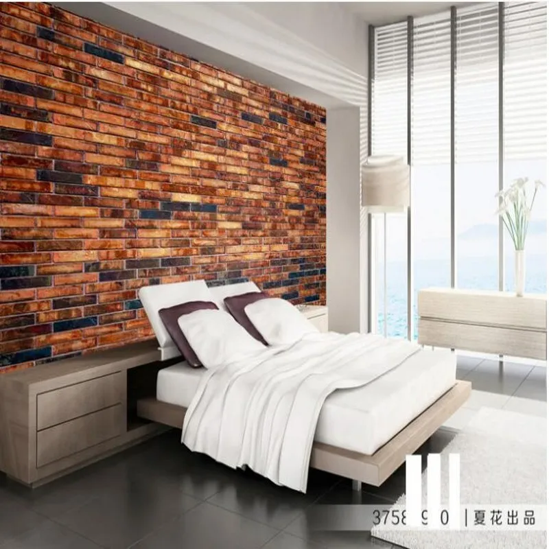 wellyu Custom large - scale murals retro ancient red brick wall culture wall background wall  environmental wallpaper