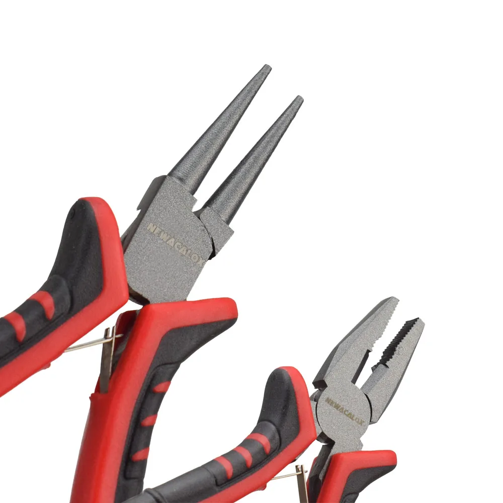 NEWACALOX 8-teiliges Mini-Zangen-Set mit Werkzeugtasche, Schmuckzangen-Set, Spitzzange, Drahtschneider, Nylonbacke, 11,4 cm Präzisionszange – Detail 15