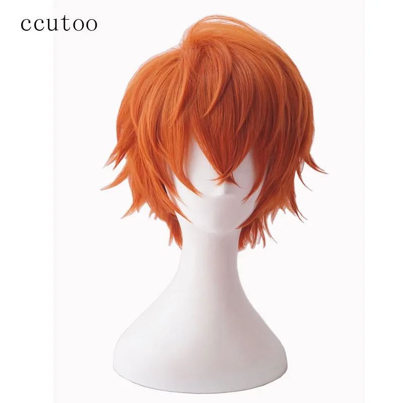 

ccutoo Mystic Messenger 707 saeran 12" Orange Short Fluffy Layered Synthetic Hair ZEN Yoosung Heat Resistance Cosplay Full Wigs