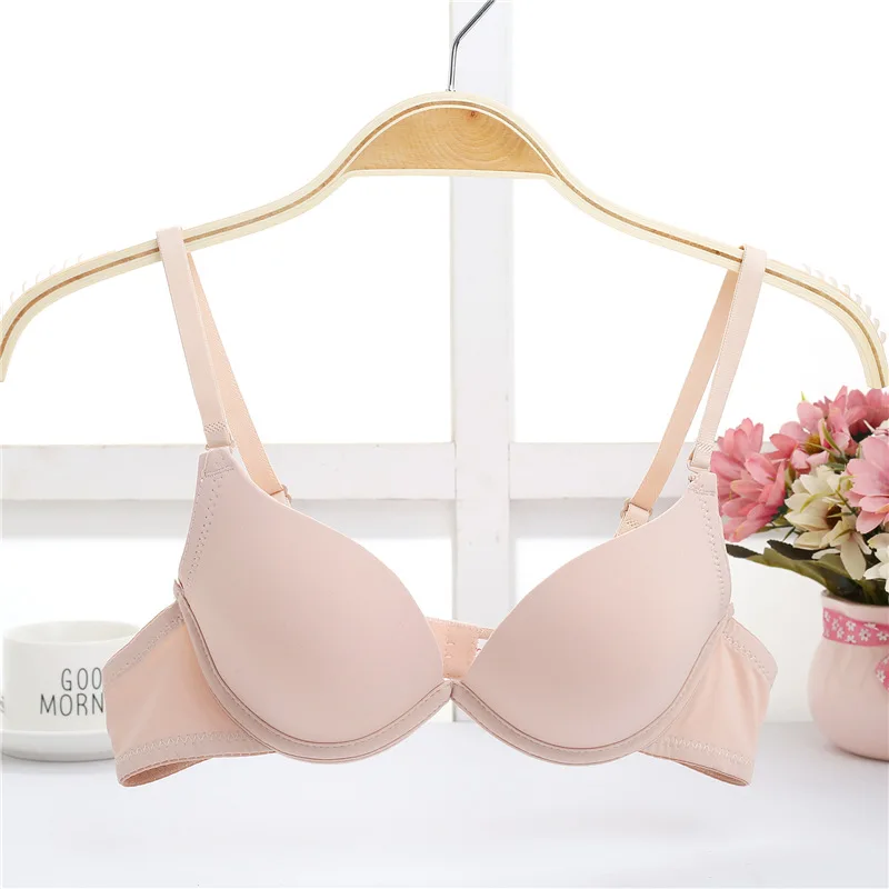 Japanese Style Deep V double size Push Up Bra small chest Underwire Sexy 3/4 Cup t shirt bra seamless student girl dress bra