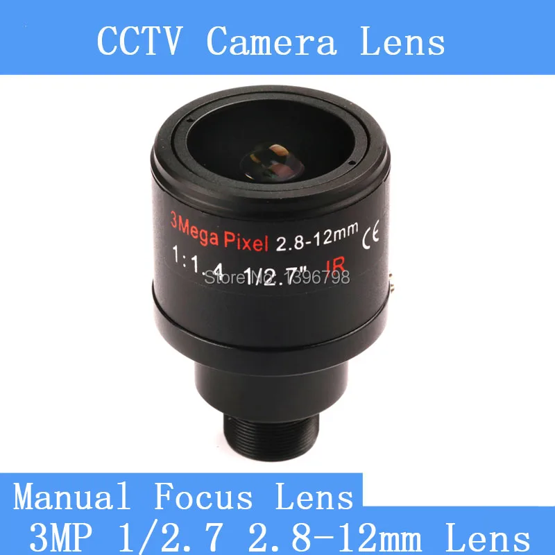 PU`Aimetis 3.0Megapixel Fixed Iris 2.8-12mm M12 Manual Focus Zoom MTV Lens For 1/3