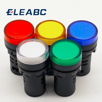 Luz led de painel para indicação de energia, lâmpada de 12v 24v 110v 220v 380v 22mm, 1 peça