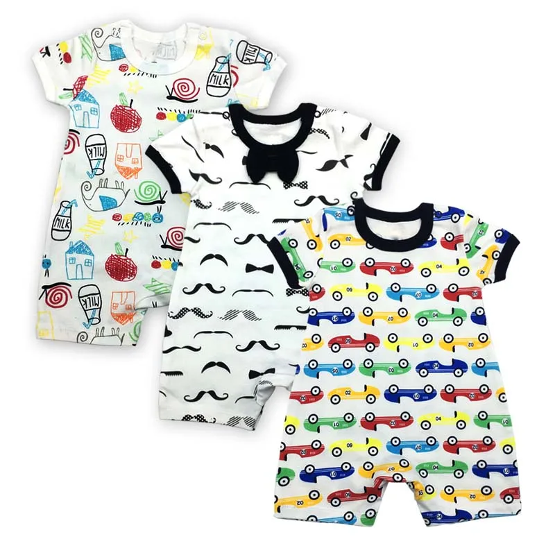 Newborn jumpsuits Baby Boy Girl Romper Clothes 3 Pieces/lot Short Sleeve Infant Product Baby Clothing 3piece/lot