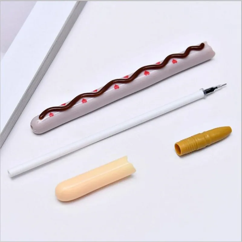 

1Pcs/lots Cute Cartoon Fantastic Chocolate Biscuit Gel Pen 0.38mm Black Carbon Neutral Water Pens School Office Supplies Gifts