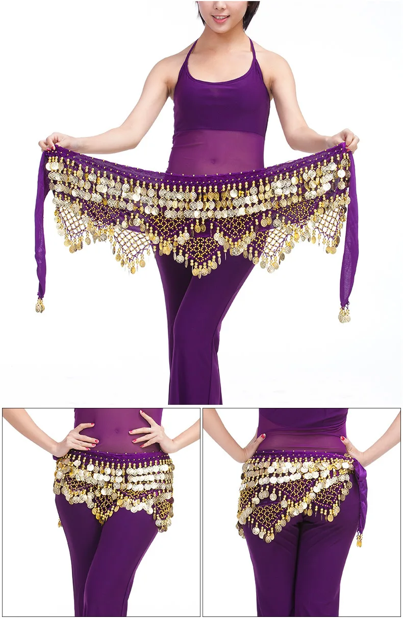 Neue Stil Top Verkauf Bauchtanz Taille Kette Hüfte Schal Bauchtanz Münzen Gürtel Tanzen Taille Gürtel Tänzerin Zubehör – Detail 17