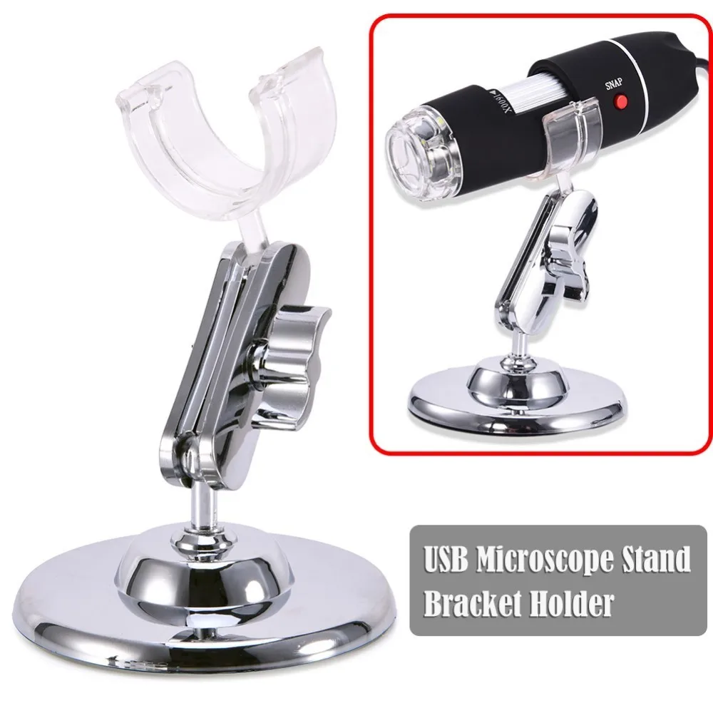 Universal USB Microscope All-Directional Rotary Holder Silver Metal Aluminium Stand Holder Lifting and rotation