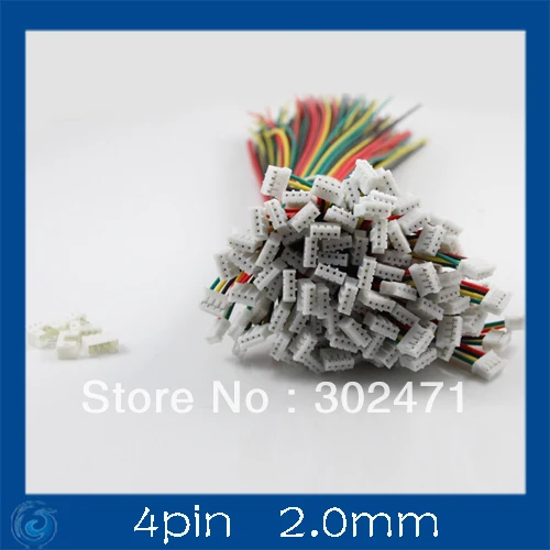 Mini. Micro  2.0mm T-1  4-Pin Connector w/.Wire x 10 sets.4pin 2.0mm