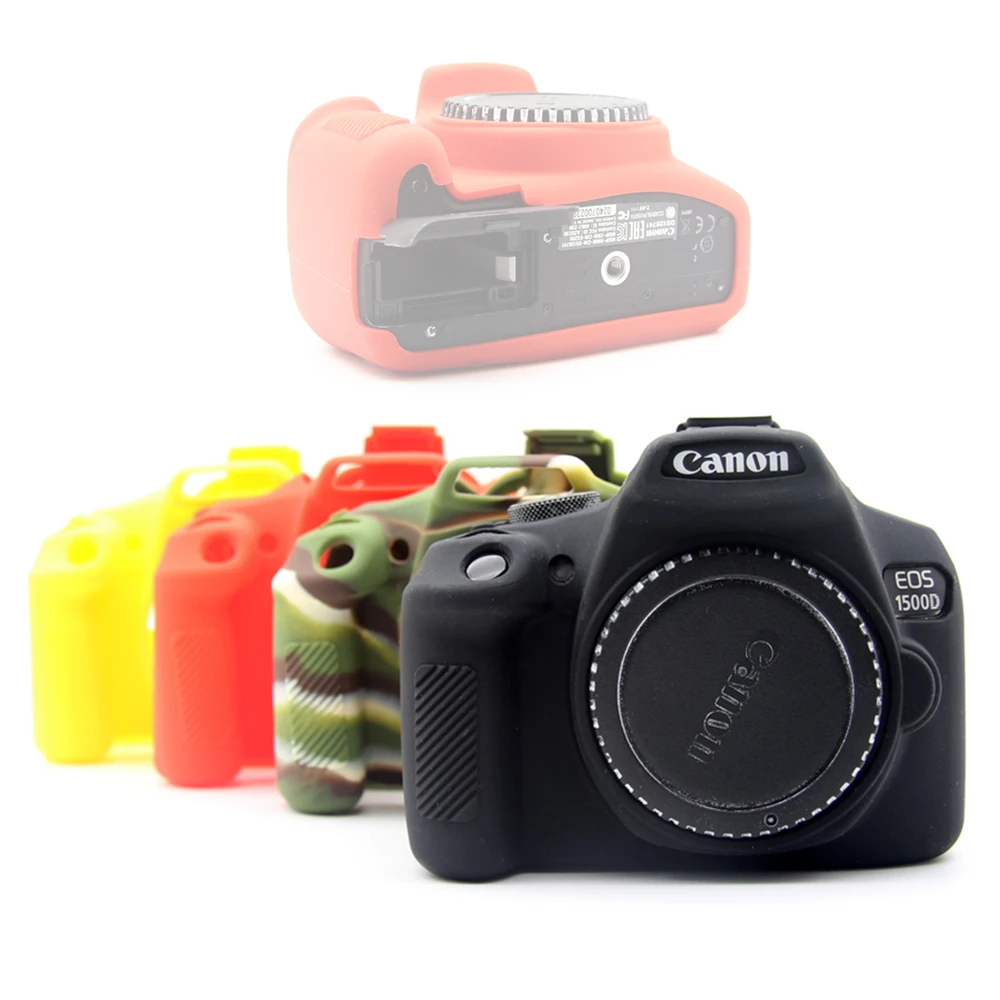 Rubber Silicon Case Soft Body Cover Protector Skin for Canon 1300D 1500D 2000D Rebel T6 T7 Kiss X80 X90 DSLR Camera