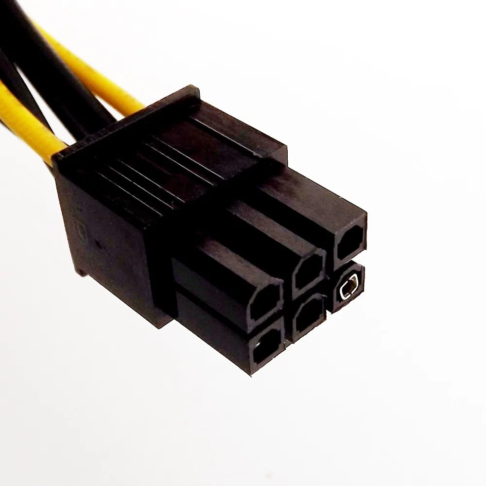 1x doble 4 pines Molex a 6 pines PCI-E, convertidor de fuente de alimentación, conector Y Cable divisor 15cm