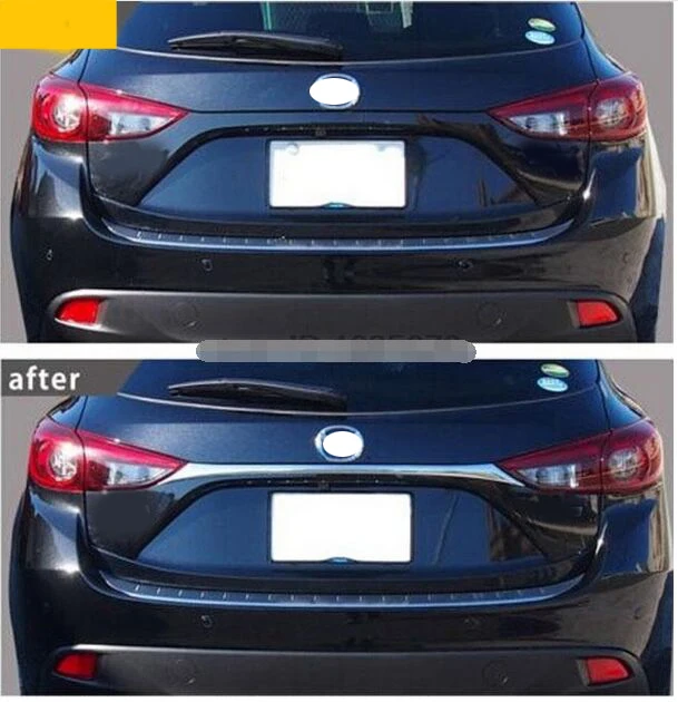 

ACCESSORIES FIT FOR MAZDA 3 AXELA HATCHBACK 2014 2015 2016 CHROME REAR BOOT DOOR TRUNK LID COVER GARNISH TAILGATE TRIM MOLDING