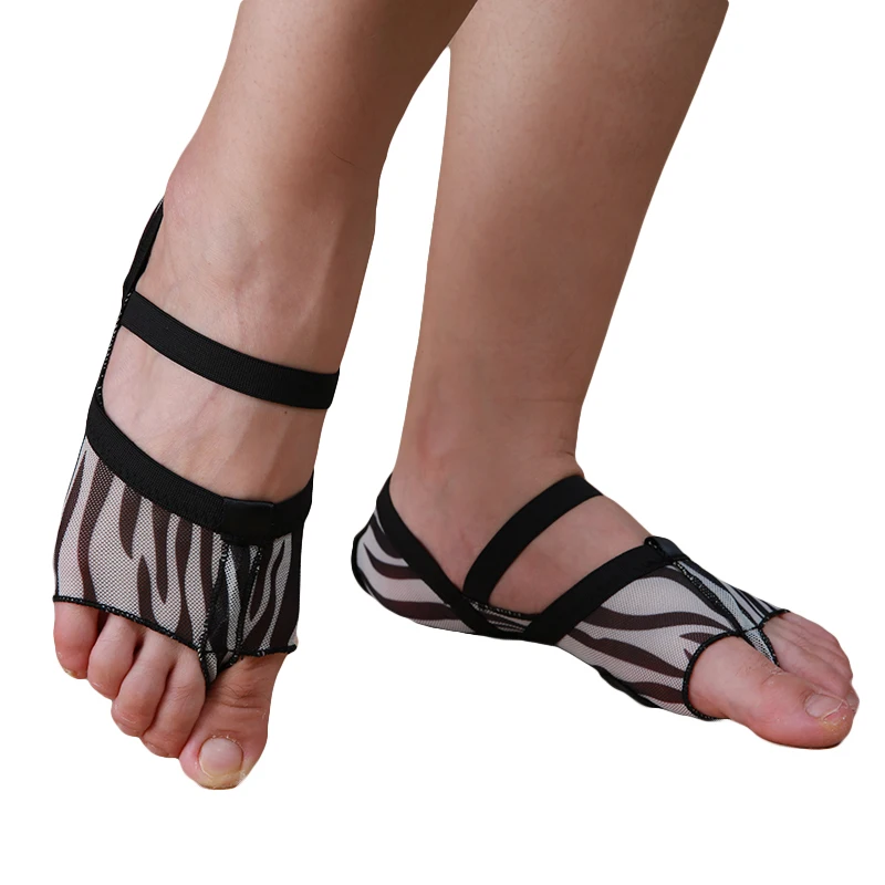 Zebra Pattern Professional Belly Dancing Foot Thong Women Ballet Dance Socks Shoe Toe Pads Belly Dance Fitness Practice Toe Pads