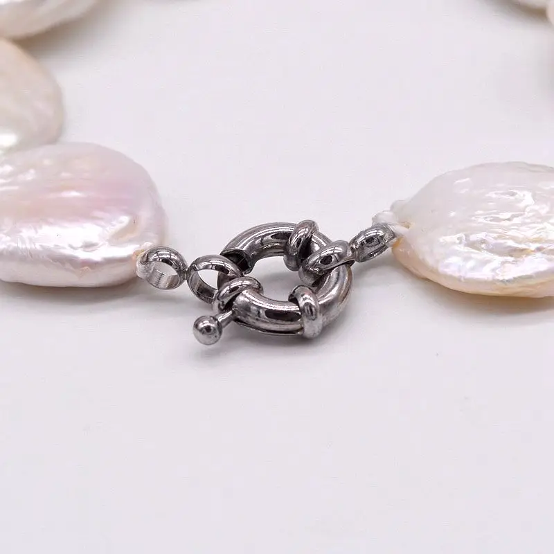 Pearl Bracelet Natural White Flat Baroque Pearl Women Bracelet Simple Fashion Jewelry Girly Bracelet Free Shipping