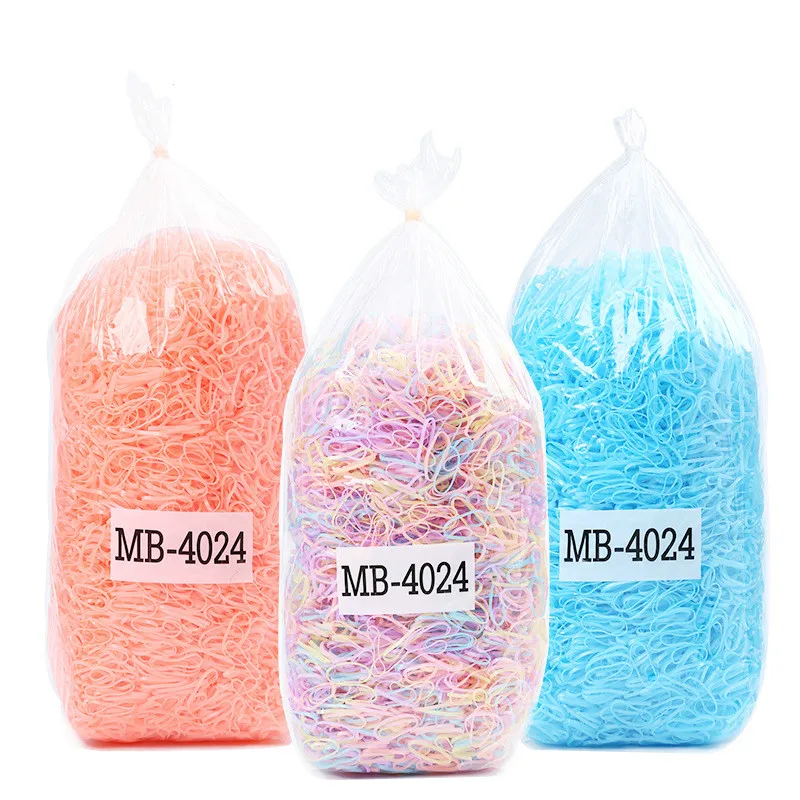 

Factory Sale 110,000PCS Braider Strong Pull Styling Accessory Children Tied Hair Circle Rubber Band Disposable Simple Hair Band