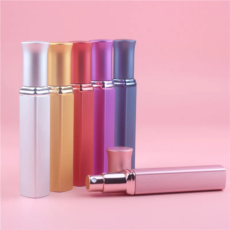 12ml Refillable Portable Empty Atomizer Perfume Bottles Aluminum Cosmetic Containers Wholesale LX1070