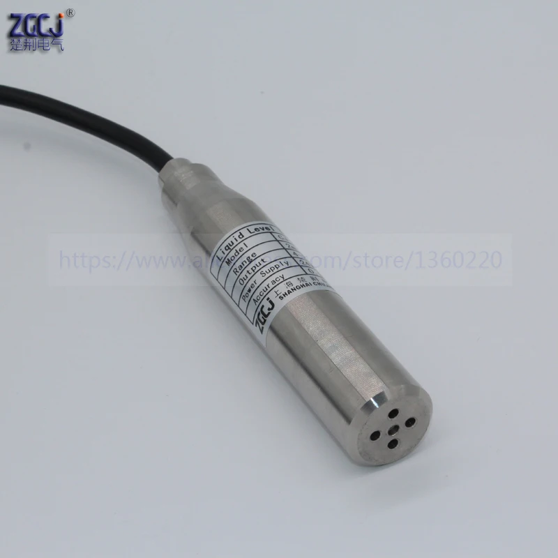 Transmisor de nivel de líquido, rango de medición de 5m, 24VDC, 4-20Ma, CC, transductor de nivel de agua con cable de 7m