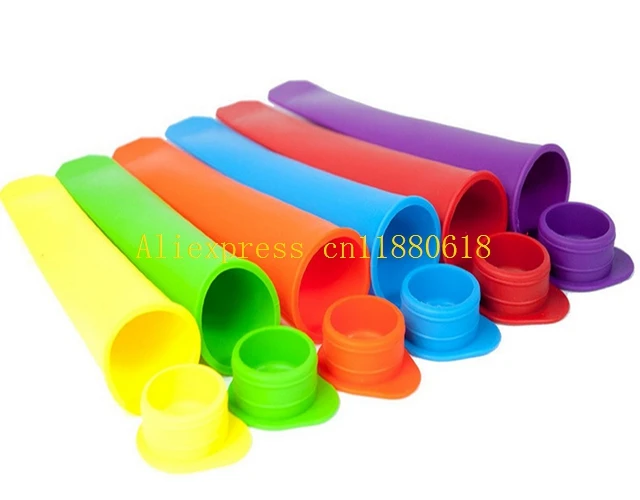 

100pcs/lot Fashion Silicone Popsicle Mold Ice Molds Ice Cube Tray Ice Cream Tubs Tools Small size 15cm