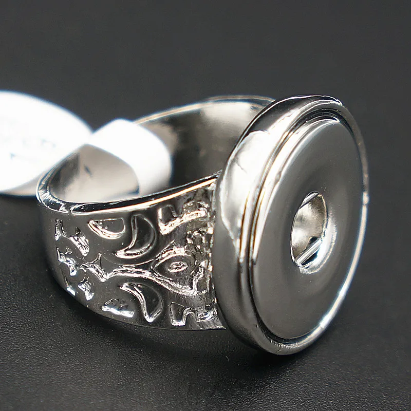 New JZ0025 high quality side Pattern elegant charm snap ring 3size fit 18mm snap buttons snap jewelry wholesale