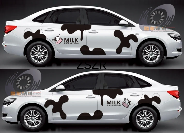 

Cute Cartoon Milk Cow Car Stickers For Camry Corolla Beetle Cruze Fous Polo Jetta Yaris Touran Rabbit Bora RAV4 Z2CA292