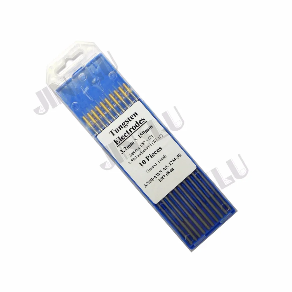 Free shipping 10pcs Lanthanated Tungsten Electrode WL15 gold tip 3.2*150mm 1/8