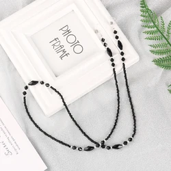 Fashion Glasses Chain Ladies Black Acrylic Bead Chain Anti-Slip Glasses Rope Holder Neck Strap Reading Glasses Rope