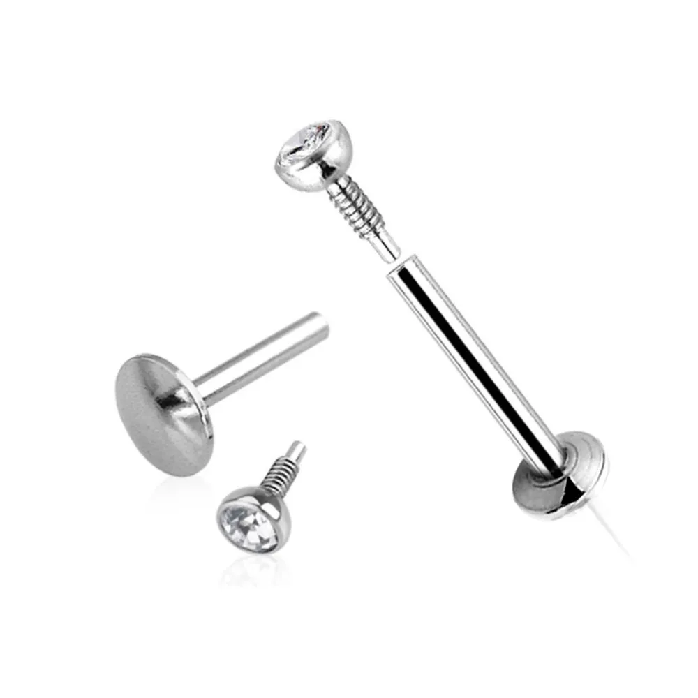 1Pc 1.5-3mmx6/8mm Tragus Bars Earrings Ring Stud Piercing Surgical Steel Labret piercing Cartilage Tragus Pircing Body Jewelry