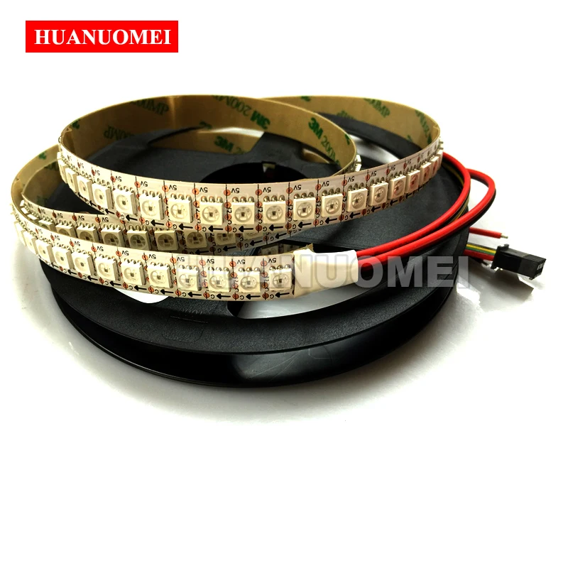 2M 144LEDs/M SK9822 LED Digital Strip Pixel Light 5050 SMD RGB Flexible Tape White PCB Non-waterproof IP20 Programmable Ribbon