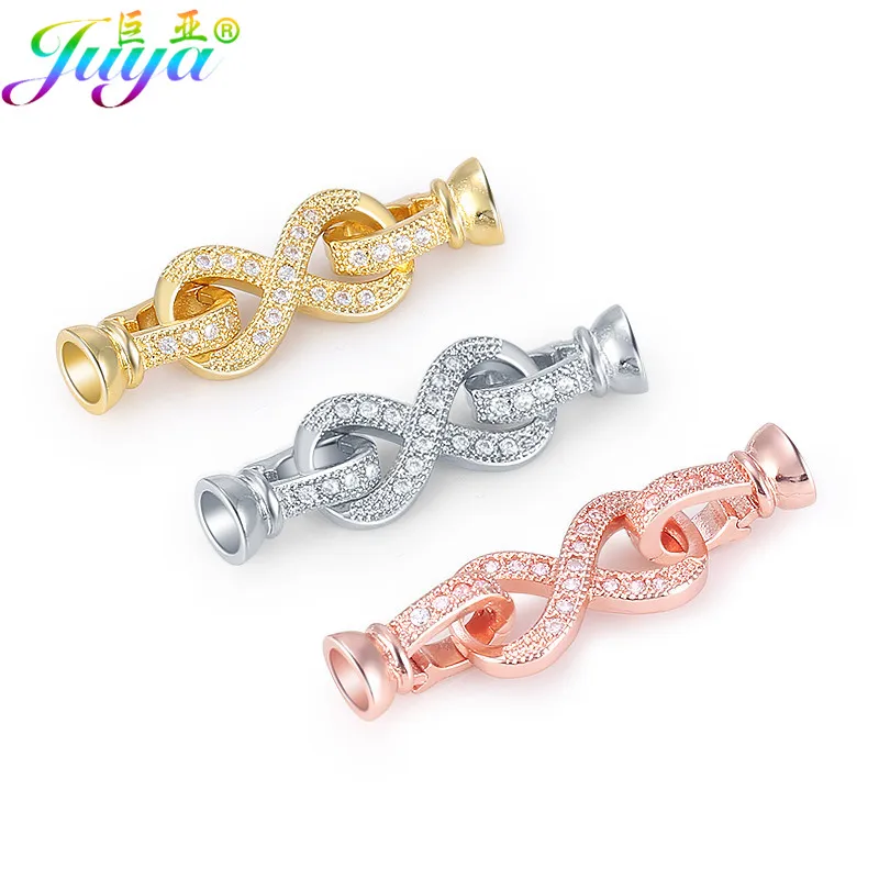 Juya DIY Jewelry Findings Supplies Infinity Connector Fastener Clasp Accessories For Natural Stones Beads Pearls Jewelry Making