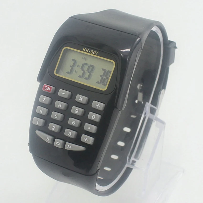 Electronic Watch Calculator Student Exam Watch 8-digit Calculator with Time and Date Display Students Children Calculating Tool