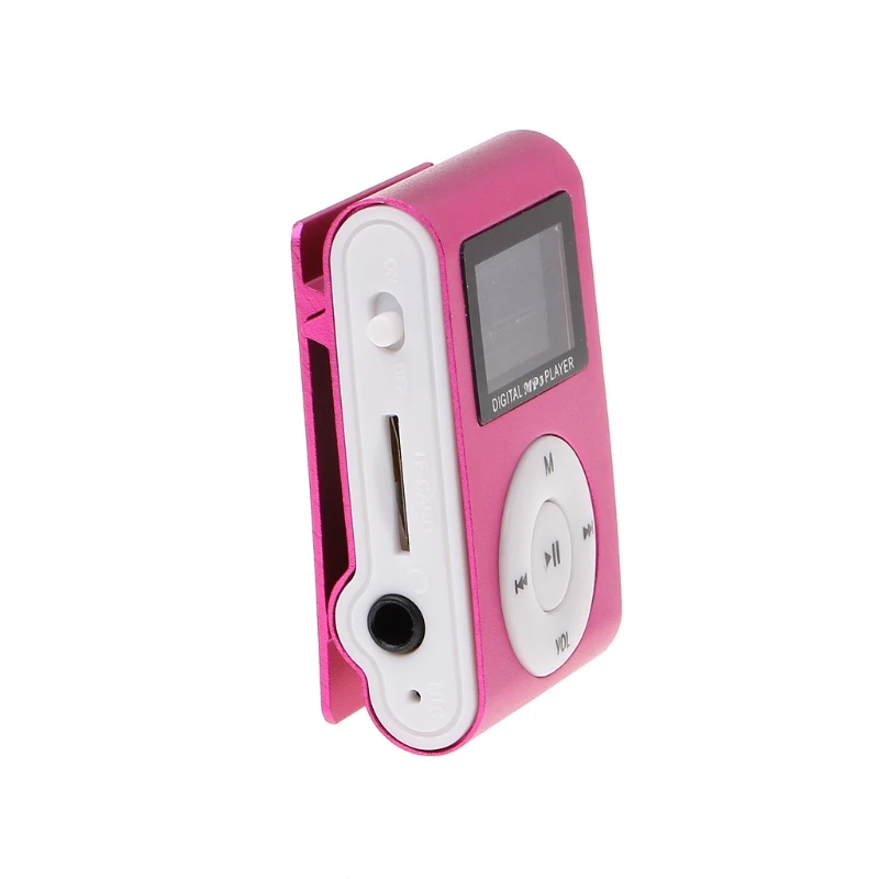 OOTDTY البسيطة USB المعادن كليب مشغل MP3 LCD حامل شاشة 32 جيجابايت مايكرو SD TF فتحة للبطاقات الرقمية mp3 مشغل موسيقى