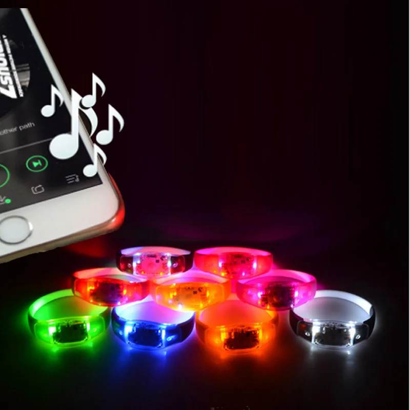 Neon Party Led Bracelet With Controller Led Party Led Bracelet Sound Activated Christmas Bracelet Glowing Bracelets Custom Logo