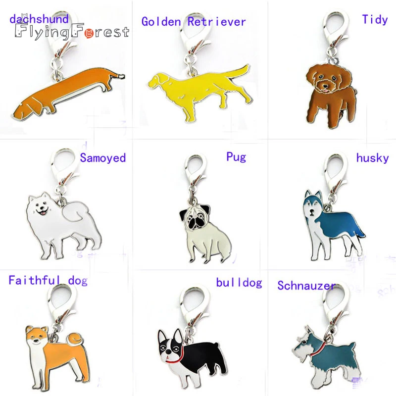 10pcs/lot Wholesale Cute Keychain Cat Dogs Pet Pendant Pet Tag Pendants Faithful Dog Dachshund Keyring Jewelry charm