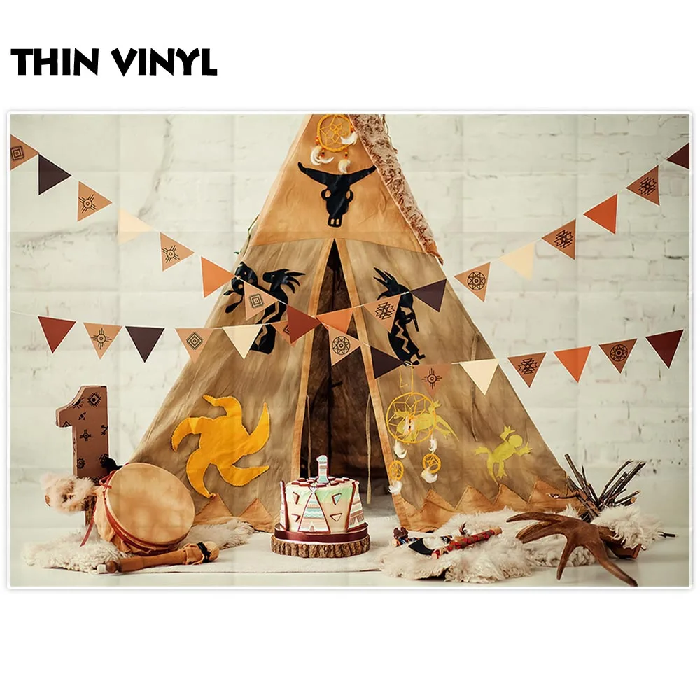 Funnytree ฉากหลังสำหรับสตูดิโอถ่ายภาพอินเดียเค้ก Smash Baby First Birthday เต็นท์พื้นหลัง Photobooth Photocall