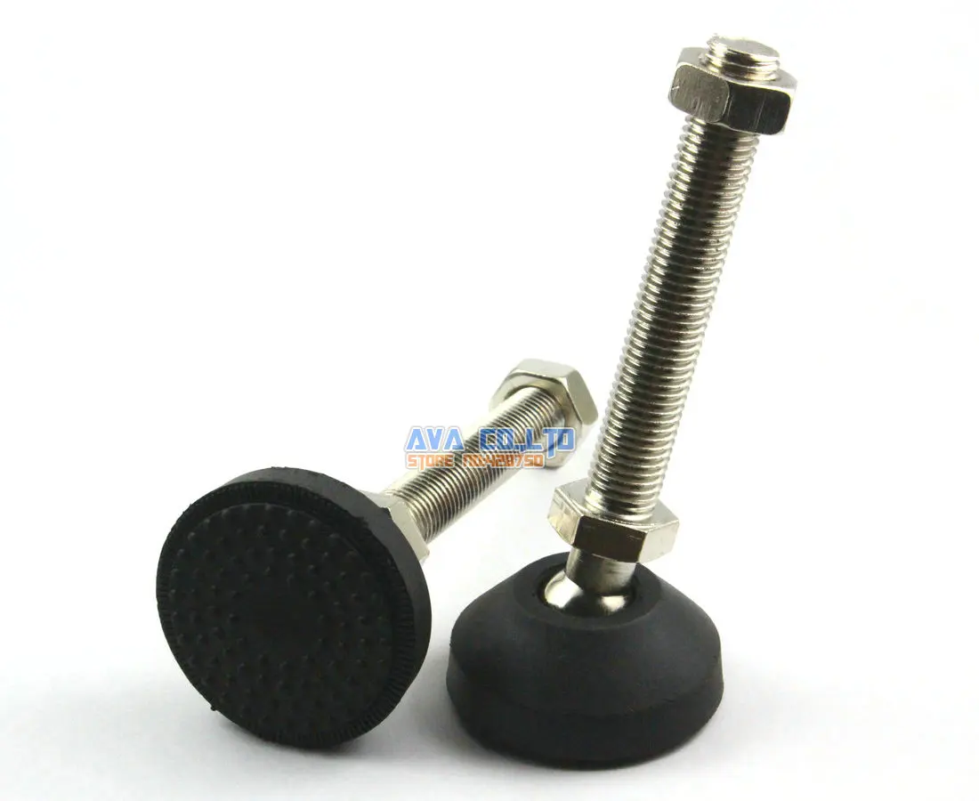 

4 Pieces 60mm Swivel Base M16*100mm Adjustable Lathe Leg Articulating Leveling Feet