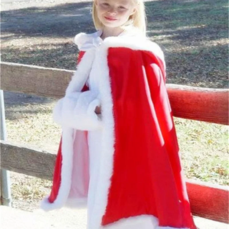 Cape d'Hiver de Princesse pour Fille, Longue Veste à Capuche pour ix, Bal, Mariage