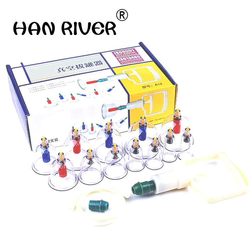 12pcs set Vacuum Cupping Device Suction Cups Medical Sucker Magnetic Treatment Apparatus  Body Massage Cans