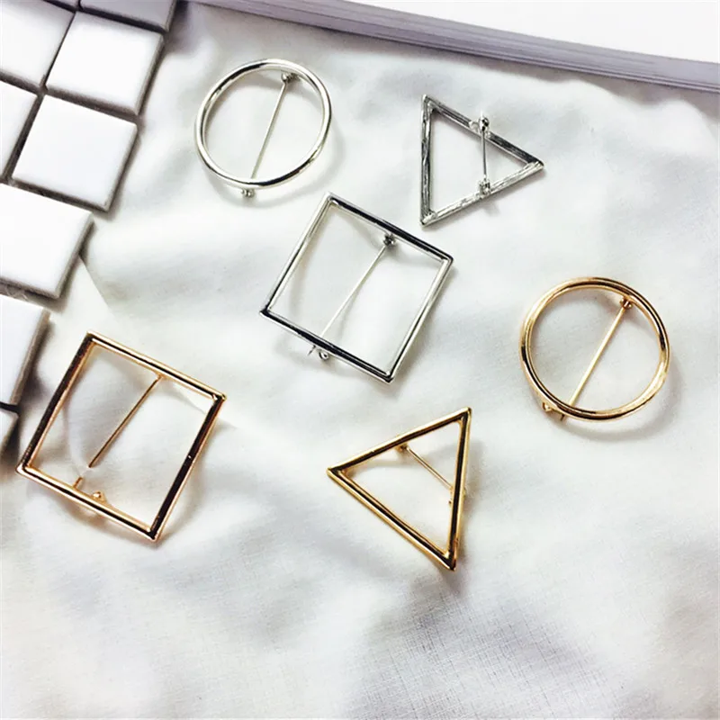 Geometric simplicity triangle women adorn article brooch brooch Fashion circle brand jewelry brooch Popular girls beautiful gift