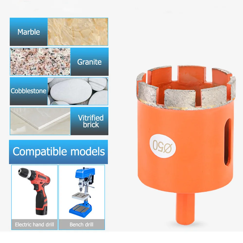 Kim Loại Kim Cương Khoan Core Bit Đá Mũi Khoan Cưa Lỗ Khoan Bits Chuông Thấy Cho Kính Gốm Sứ Ngói Đá Cẩm Thạch đá Hoa Cương