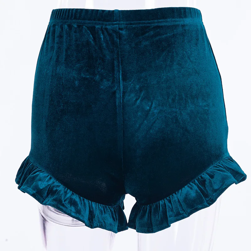 BKLD-Short en velours taille haute pour femme, décontracté, sexy, à volants, été 2024