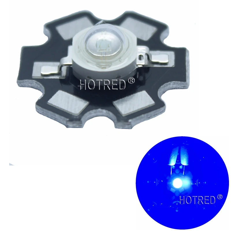 5 10 20 50 100 sztuk 1w 30mil 3w 45mil epistar Royal Blue 445nm niebieski 460nm LED żarówka roślin oświetlenie do uprawy lampy z 20mm lub 16mm płyty