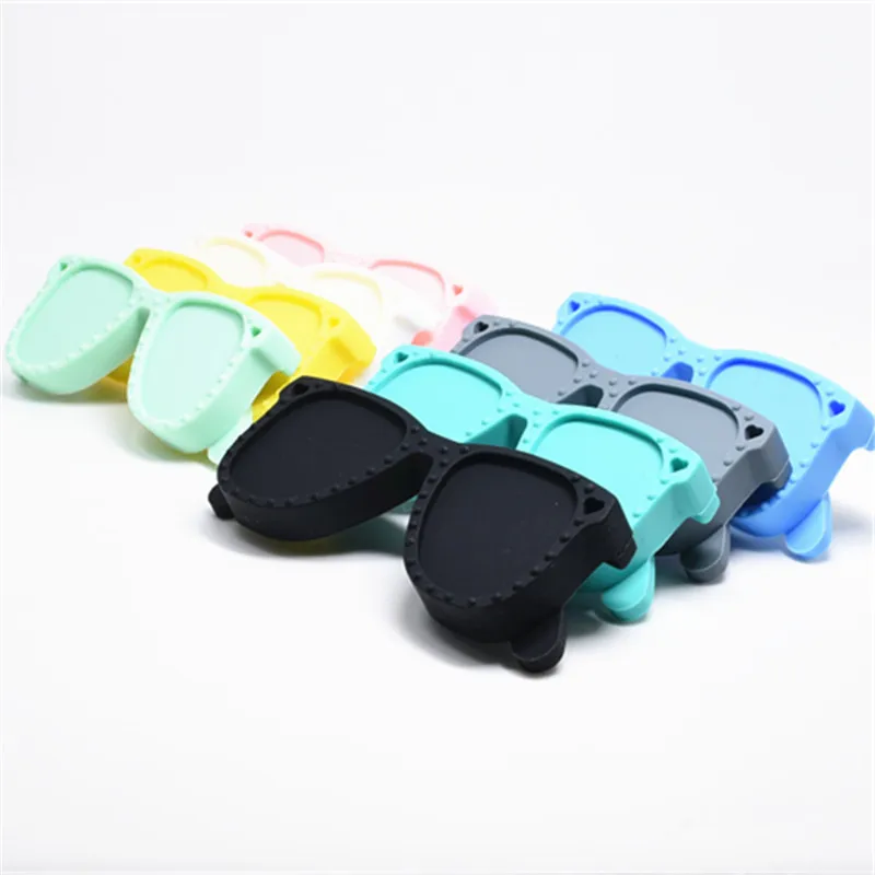 

5 PCS Sunglasses Baby Silicone Teether BPA Free Colorful Aviator Teether Necklace Shower Teething Baby Teethers 8 Colors Options