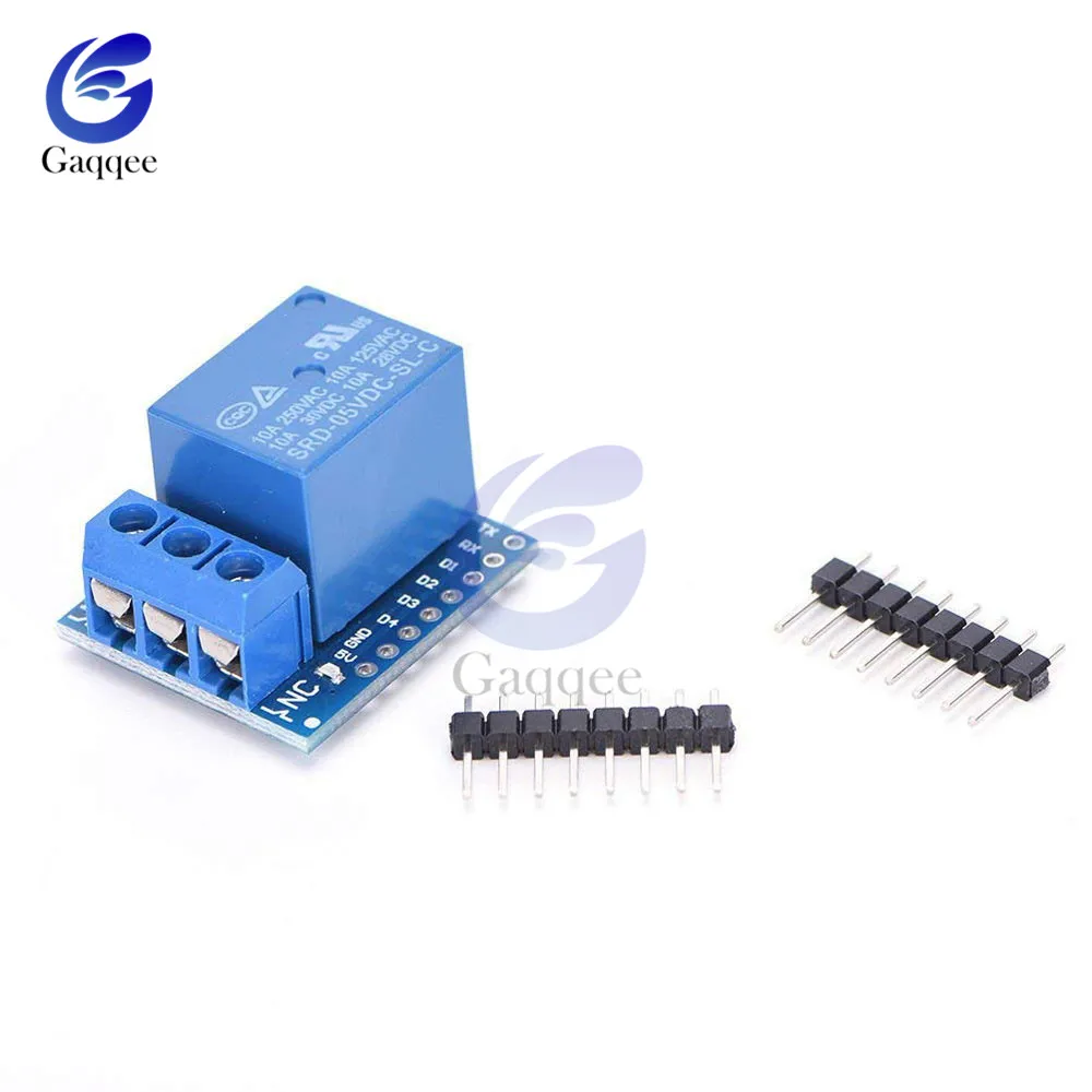 DC 5V 1 Channel WeMos D1 Mini Relay Shield for Arduino ESP8266 Development Board Power Supply Module WeMos D1 Mini Relay Module