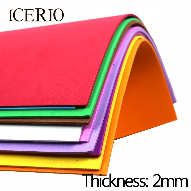 ICERIO 10PCS/Pack  Random Color 2mm*20cm*30cm EVA Fly Tying Foam Sheets Paper Ant Beetle Caddis Fly Tying Material