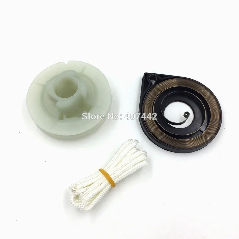 4500 5200 5800 52cc  Chainsaw Starter Single Recoil Starter pulley with Spring with Rope for Starter Repair Replacement